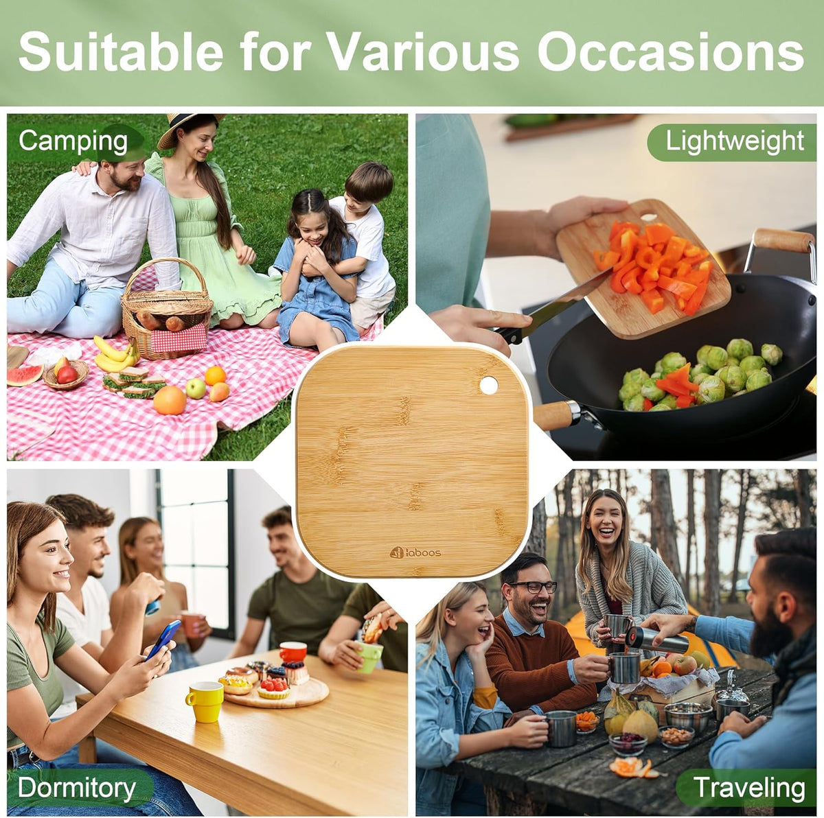 Home Mini Cutting Board Small Fruit Cutting Board Solid Bamboo Wood Board for Baby Infant dormitoryISet of 2