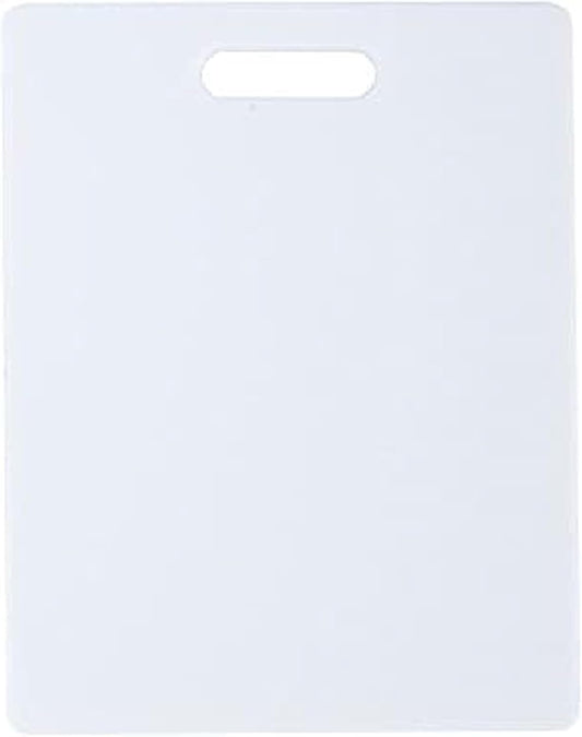 FARBERWARE Reversible Plastic Cutting Board, 8x10 Inch, White, Dishwasher Safe, Non-Porous and Durable for Chopping, Slicing, Prep, Easy to Store