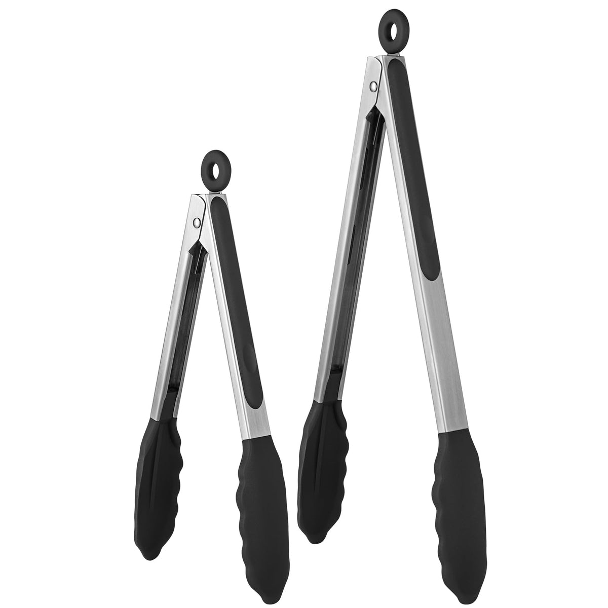 U-Taste Kitchen Tong for Cooking, 600ºF Heat-Resistant Silicone, 9in/Black