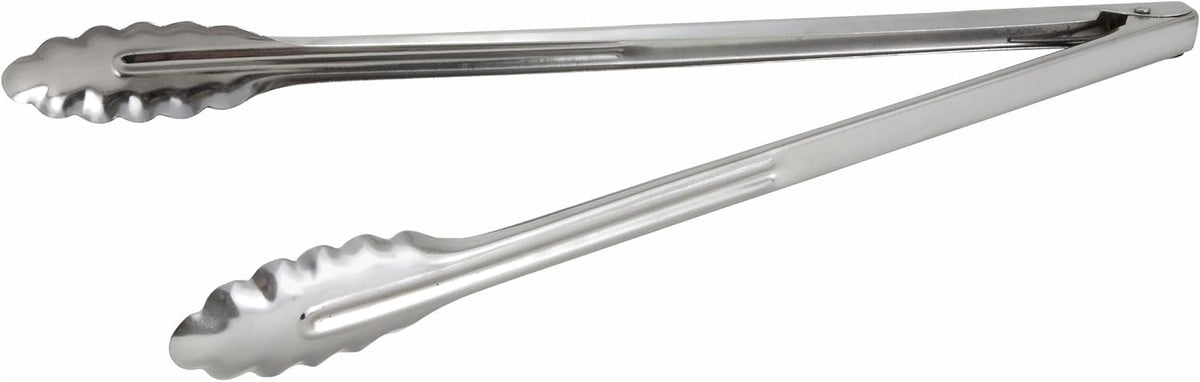 Winco Stainless Steel, Coiled Spring Utility Tong Heavyweight, 12-Inch, Medium