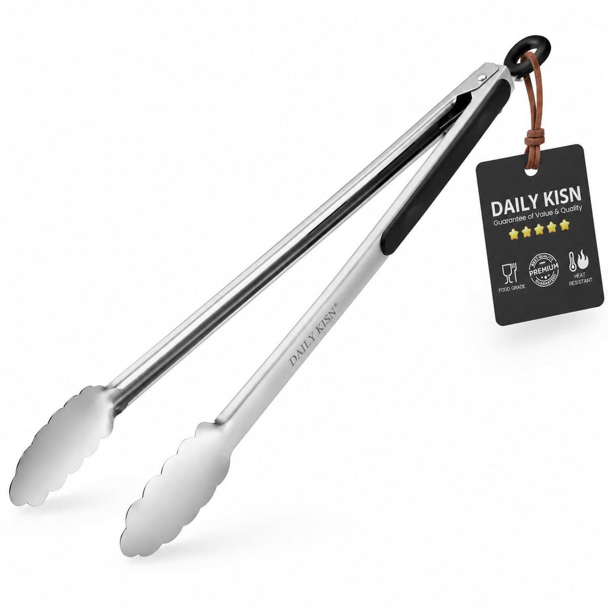 7-Inch Stainless Steel Kitchen Tongs Set, for Cooking Serving (7", 3PCS)