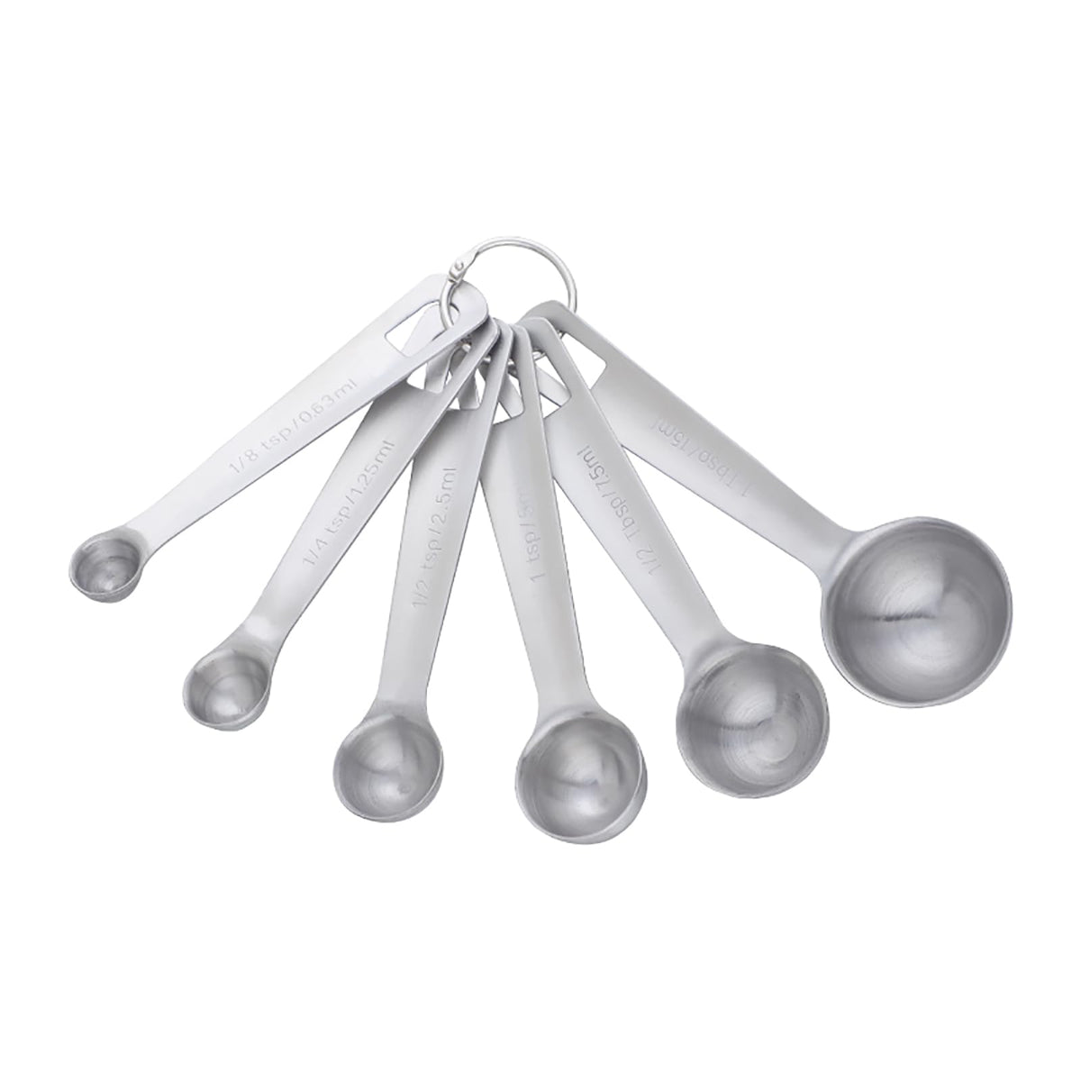 DOCBLACK 18/8 Stainless Steel Measuring Spoons 6pc Rainbow for Dry/Liquid