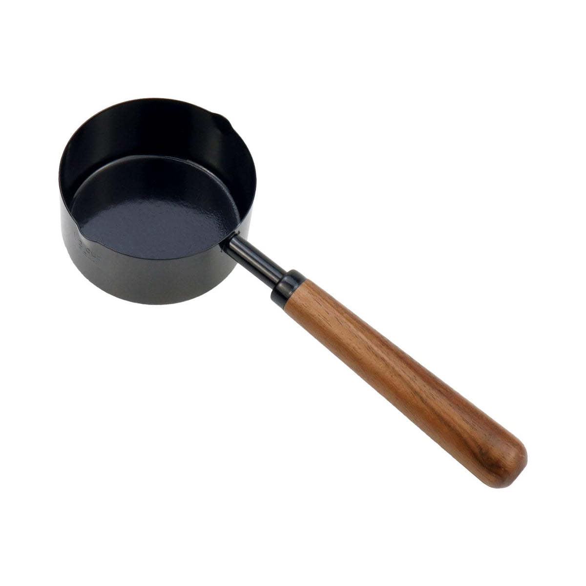 Set of 4 Stainless Steel Measuring Spoons with Wooden Handle, Black
