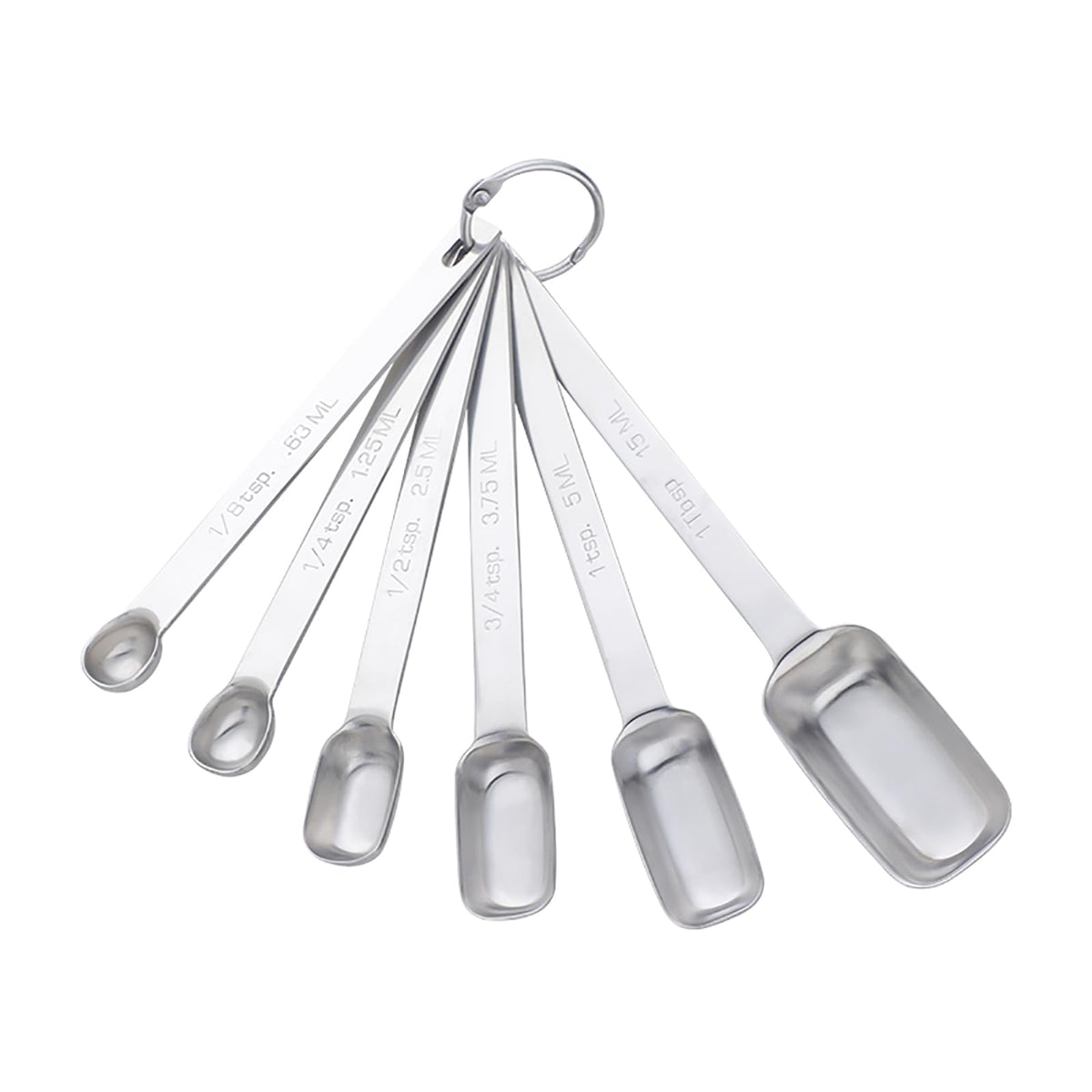 DOCBLACK 18/8 Stainless Steel Measuring Spoons 6pc Rainbow for Dry/Liquid