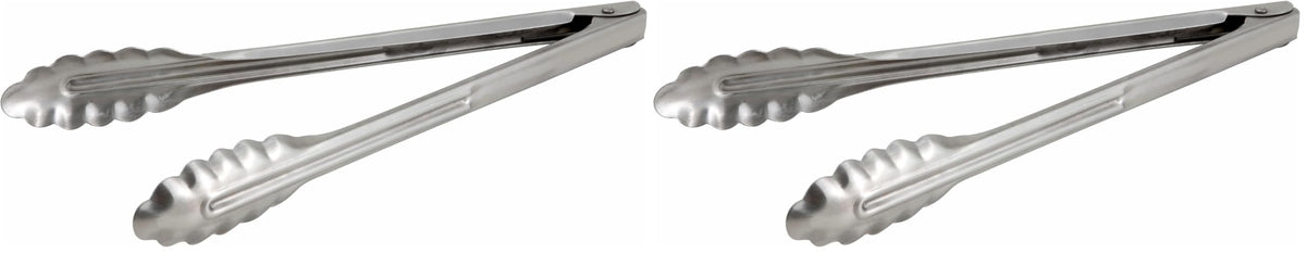 Winco Stainless Steel, Coiled Spring Utility Tong Heavyweight, 12-Inch, Medium