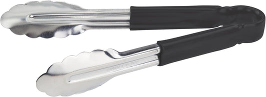 Winco 9" Black Plastic Serving Tongs