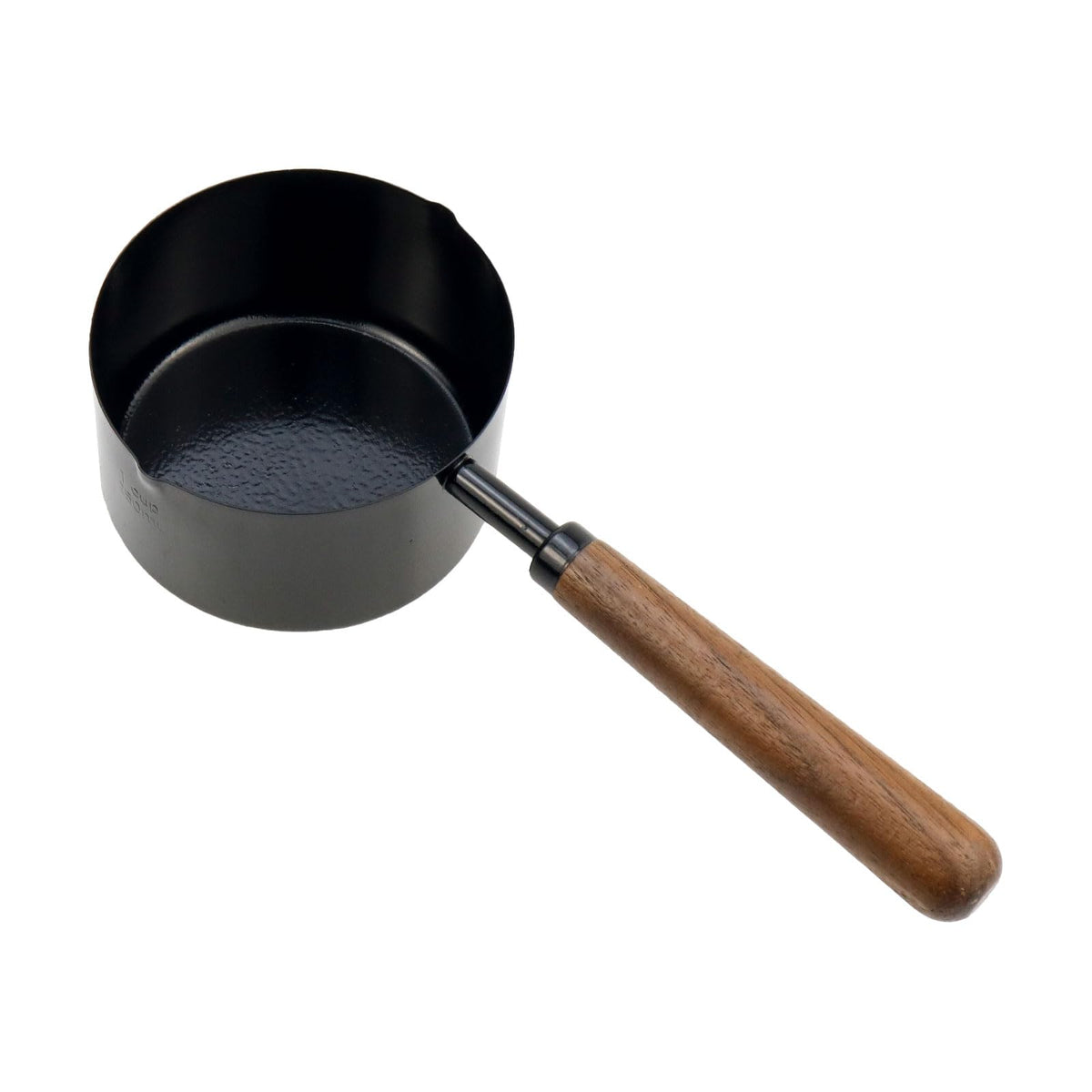 Set of 4 Stainless Steel Measuring Spoons with Wooden Handle, Black