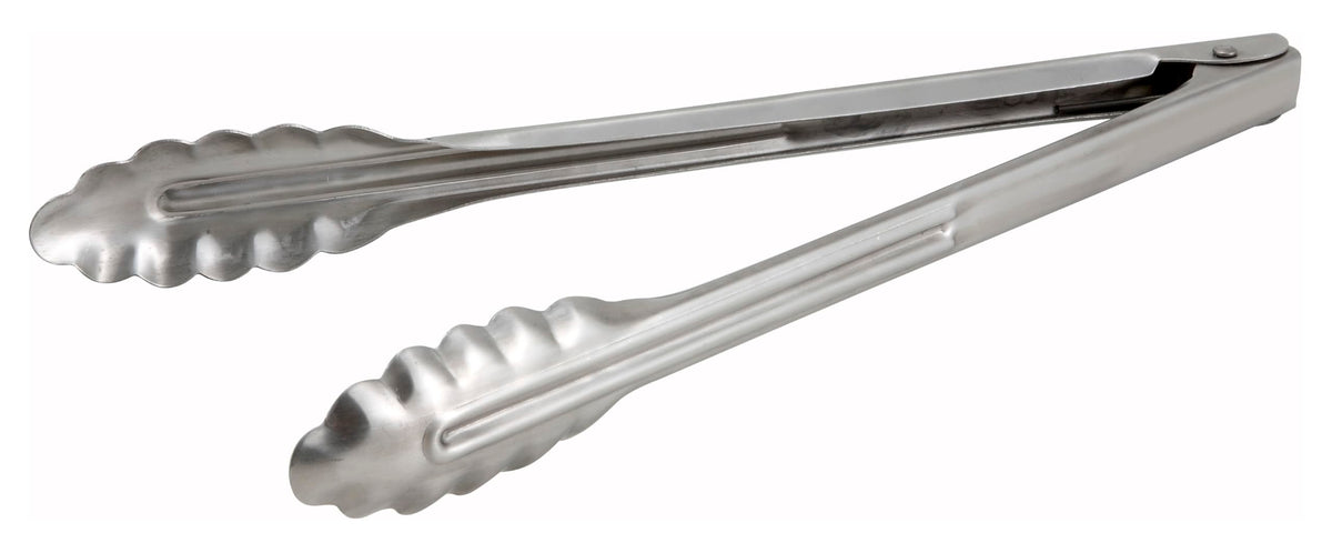 Winco Stainless Steel, Coiled Spring Utility Tong Heavyweight, 12-Inch, Medium