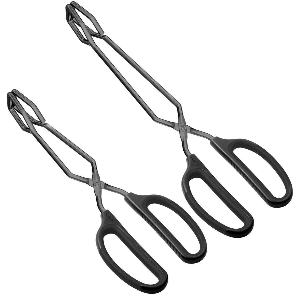 HINMAY Stainless Steel Scissor Tongs 10-Inch and 12-Inch Set, Set of 2