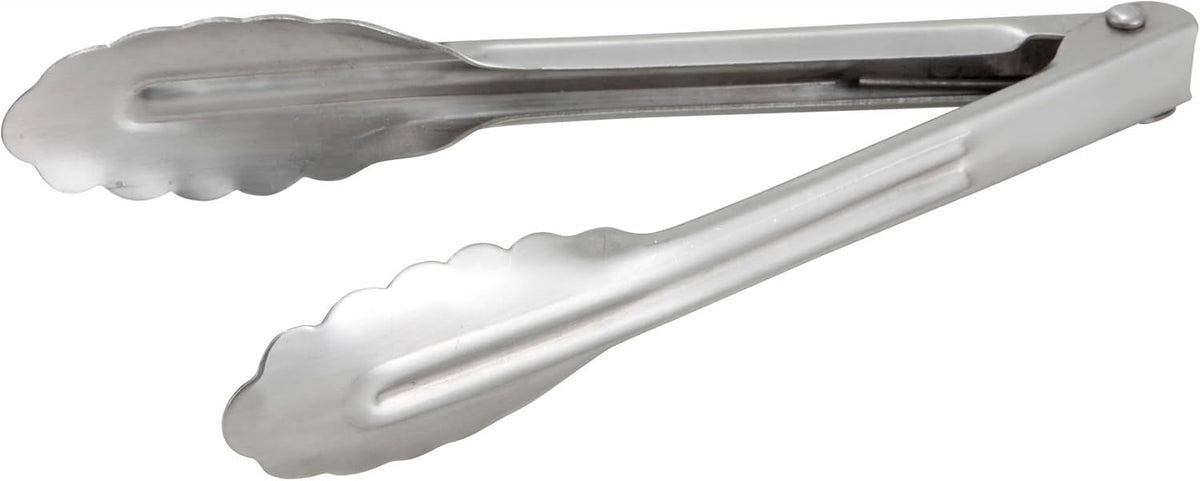 Winco Stainless Steel, Coiled Spring Utility Tong Heavyweight, 12-Inch, Medium
