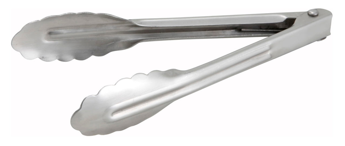 Winco Stainless Steel, Coiled Spring Utility Tong Heavyweight, 12-Inch, Medium