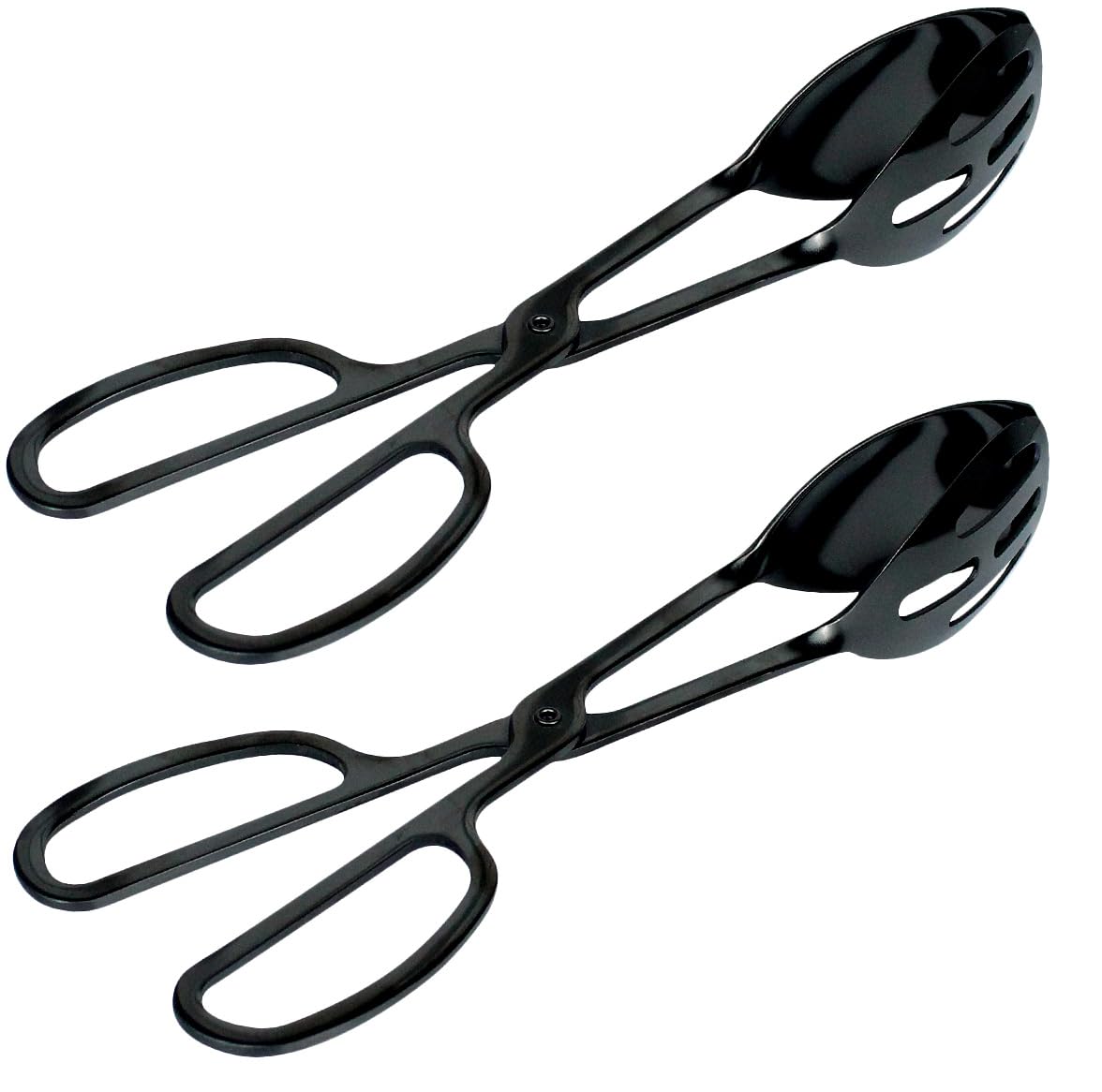 2 Pieces Buffet Salad Tongs for Kitchen Serving and Cooking, Stainless Steel Food Scissor Tongs, Catering Utensil for Bread Cake Bake Steak Barbecue (Gold)