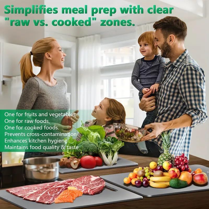 Katori Titanium Cutting Board, 100% Pure Titanium Cutting Boards for Kitchen, Double Sided Non Toxic Cutting Board,Hygiene Durable Chopping Board Suitable for Dishwasher Safe (1PCS,XL)