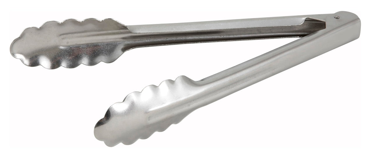 Winco Stainless Steel, Coiled Spring Utility Tong Heavyweight, 12-Inch, Medium