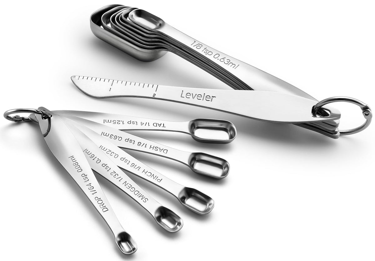 Spring Chef Stainless Steel Measuring Cups and Spoons Set of 14 w/Leveler