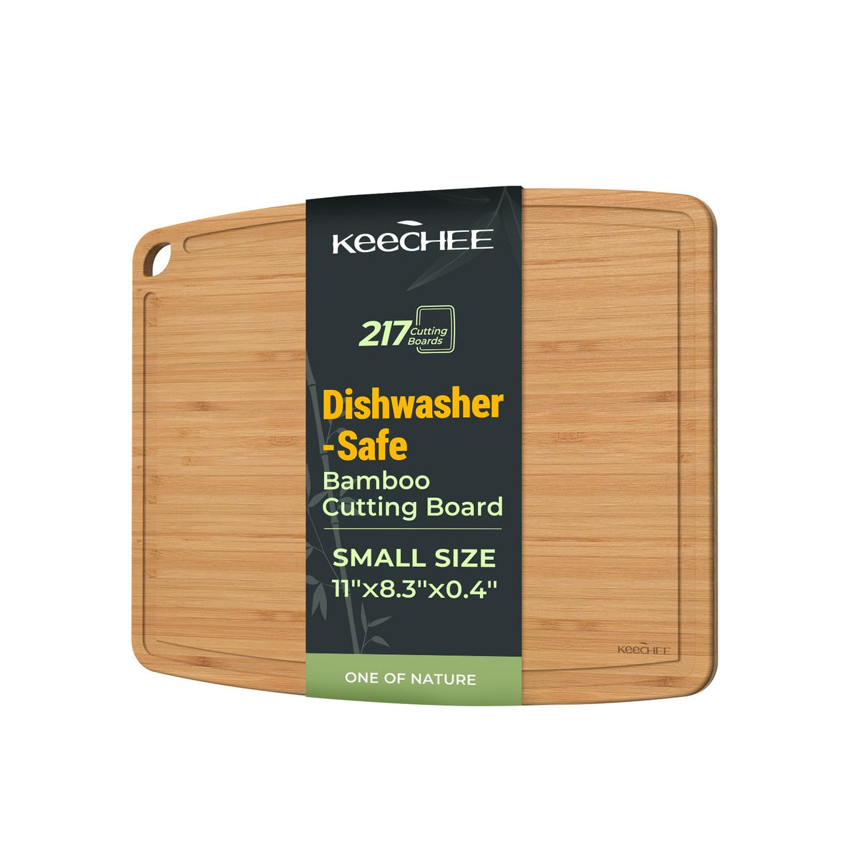 Keechee Dishwasher Safe Carbonized Bamboo Wood Cutting Boards for Kitchen with Juice Groove, Wooden Charcuterie & Chopping for Fruit, Vegetables & Cheese, Durable, Lightweight, Water-Resistant