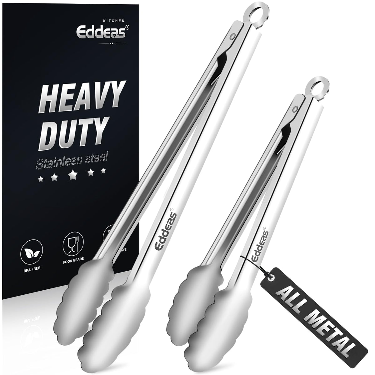 Tongs For Cooking Up to 600 °F Metal Kitchen Tongs 3PCS 7,9,12 Inch