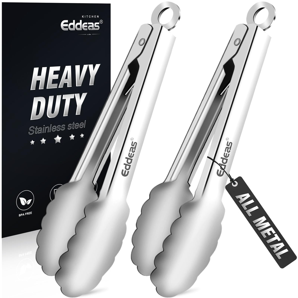 Tongs For Cooking Up to 600 °F Metal Kitchen Tongs 3PCS 7,9,12 Inch