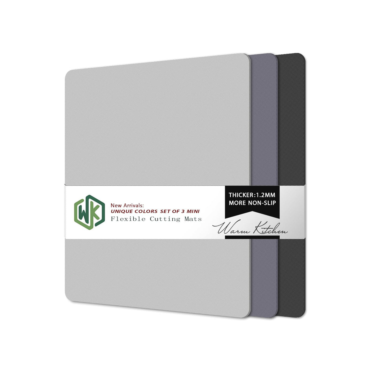 WK Flexible Plastic Cutting Boards Mats for Kitchen, Flexible Non Slip Cutting Mat, Thin Cutting Sheets, BPA Free, Dishwasher Safe, Multi Sizes