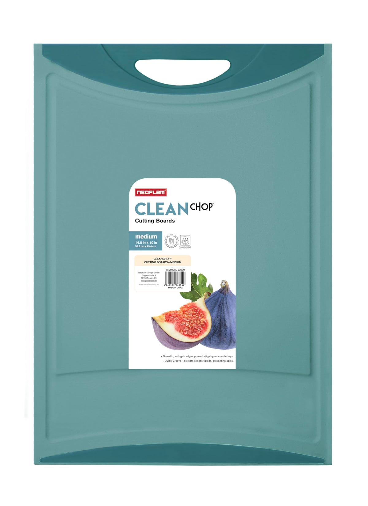 Neoflam Flutto Poly Cutting Board - Purple, Durable Plastic, Knife-Scratch Resistant, Large Handle, Kitchen Essential (11.5 x 8 x 0.4 inches)