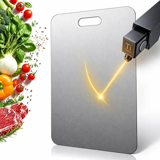 Katori Titanium Cutting Board, 100% Pure Titanium Cutting Boards for Kitchen, Double Sided Non Toxic Cutting Board,Hygiene Durable Chopping Board Suitable for Dishwasher Safe (1PCS,XL)