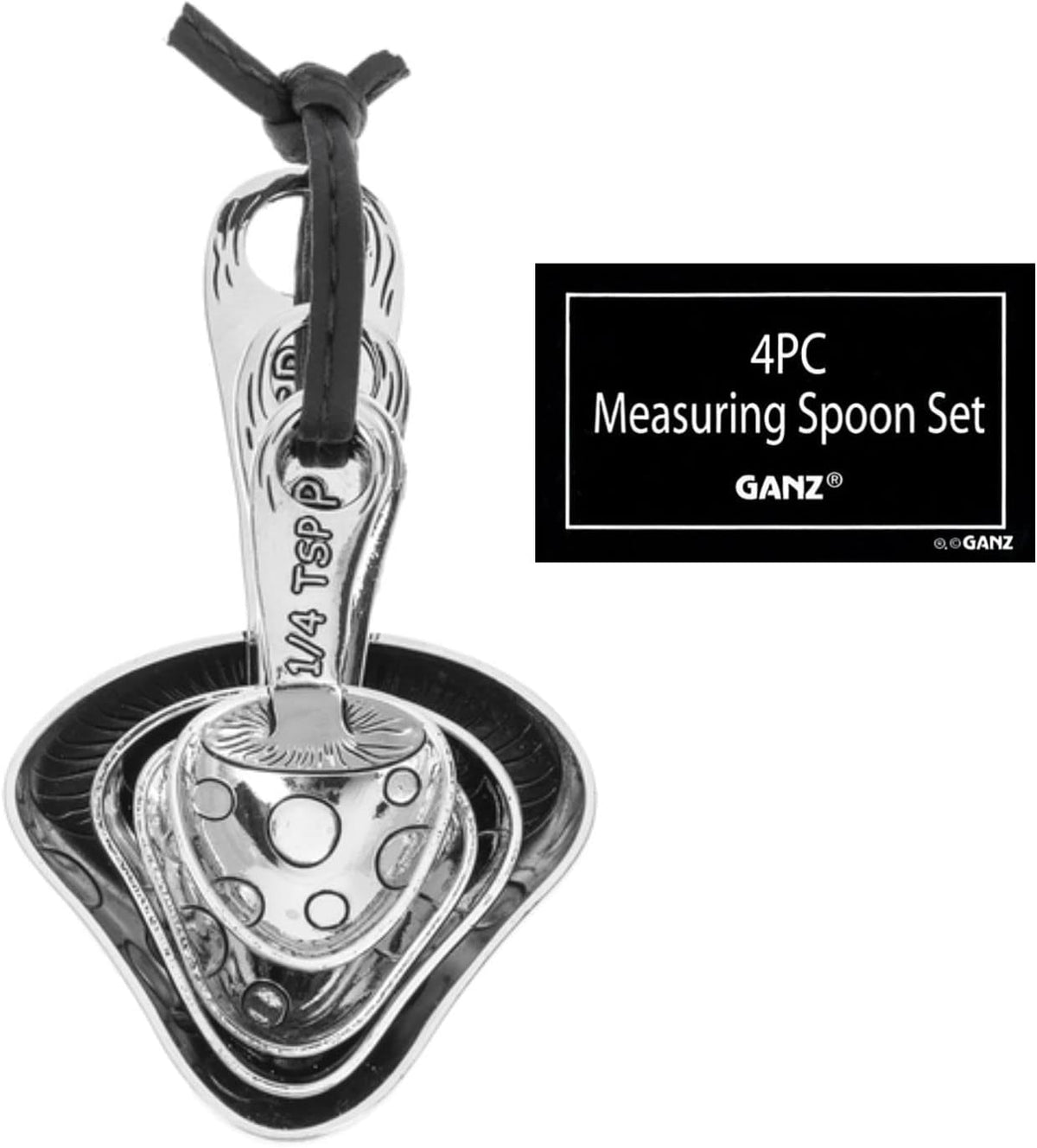 Ganz 4-Piece Measuring Spoons Set, Polka Dot Mushroom