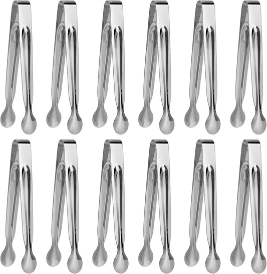Small Serving Tongs,Ice Tongs,Sugar Tongs,Kitchen Tiny Tongs for Appetizers,12 PCS(6 Inch)