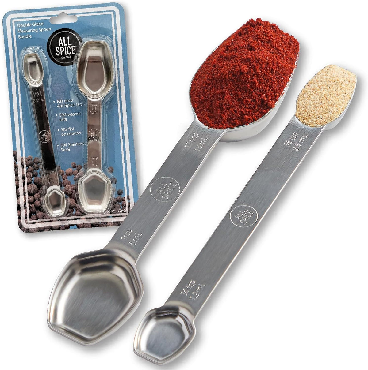 AllSpice Stainless Steel Double Sided Measuring Spoon Set