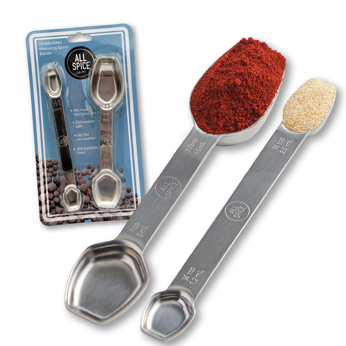 AllSpice Stainless Steel Double Sided Measuring Spoon Set