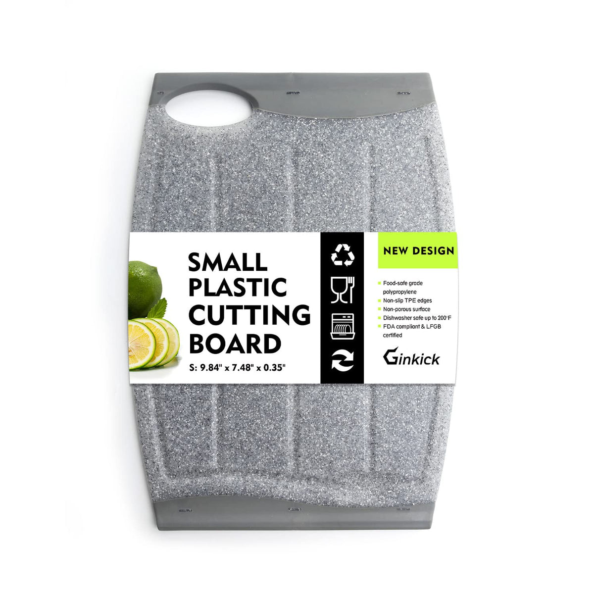 7.48" Small Plastic Cutting Board for Small Kitchen Task (Grey)