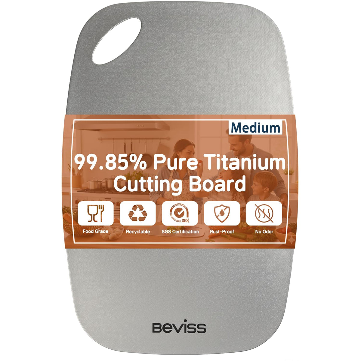 Cutting Board, 100% Pure 18/8 Stainless Steel Cutting Board Double Sided,Chopping Board for Kitchen, Dishwasher Safe Chopping Board for Meat, Vegetables or Fruit(11.5"L x 8"W)