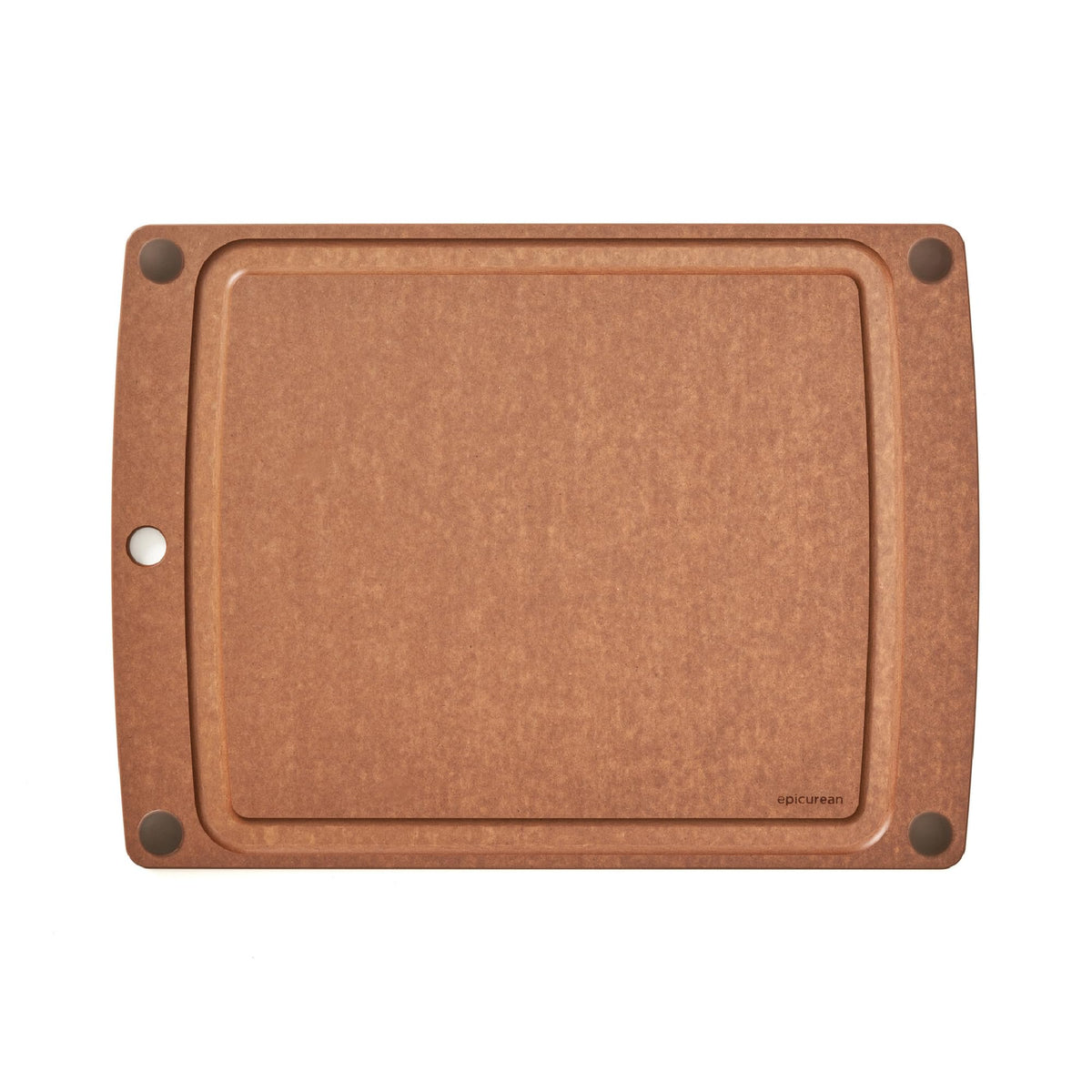 Epicurean All-In-One Cutting Board with Non-Slip Feet and Juice Groove, 14.5" × 11.25", Natural/Black