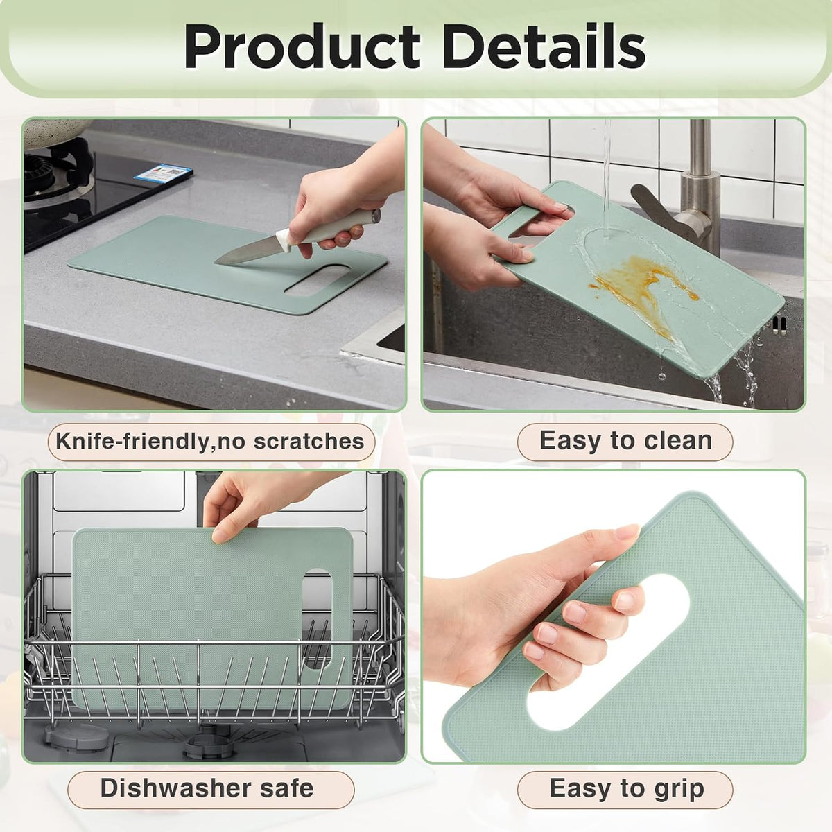 Ziliny 3 Pcs Flexible Small Cutting Boards for Small Kitchen