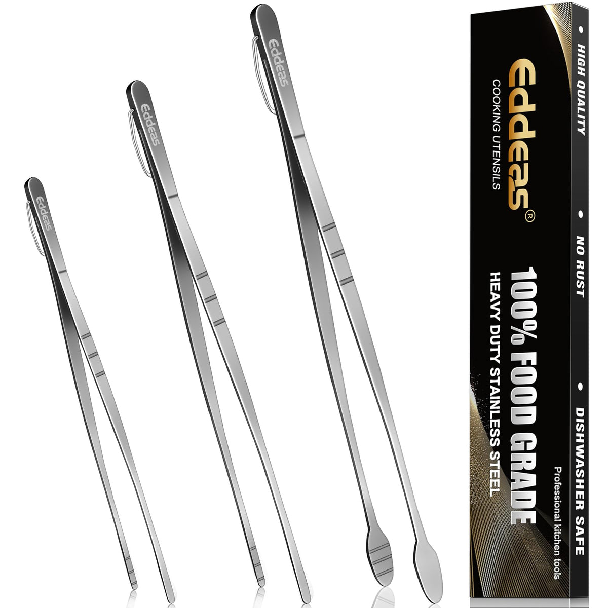 EDDEAS 12 PCS Small Serving Tongs, 4.3" Mini Gold Tongs, Gold Kitchen Tongs for Serving Food, Coffee Bar, Tea Party, Desserts Party and Ice Bucket