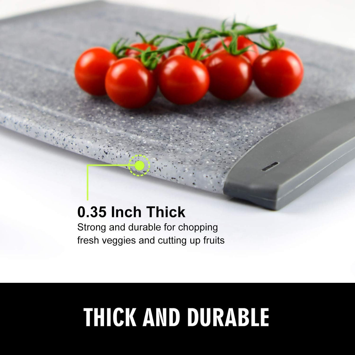 Small Plastic Cutting Board Set of 2 with Multiple Juice Grooves, 9.8" x 7"