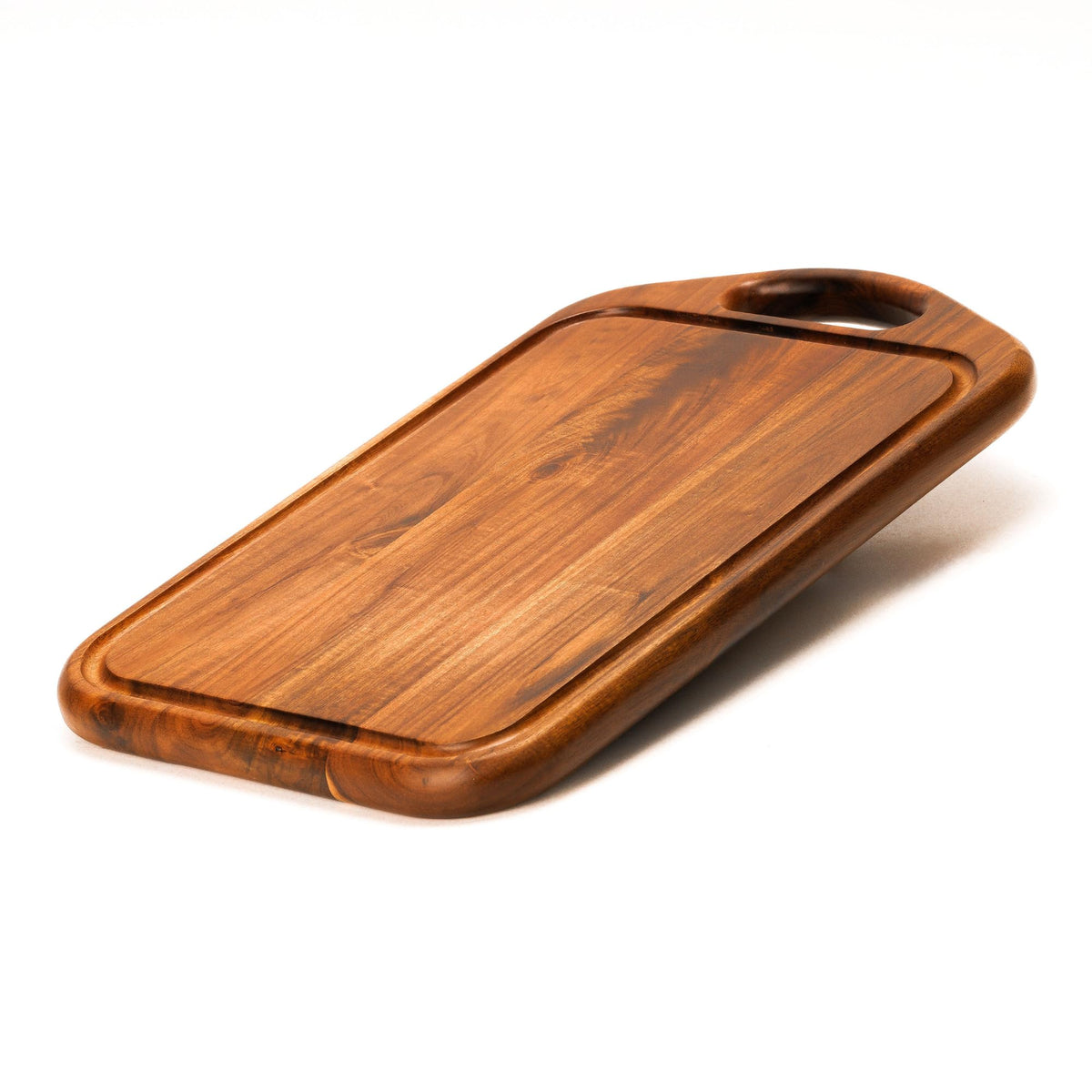 VieWood Acacia Wood Cutting Board with Handle, 13x8 Inch Wooden Board for Kitchen, Serving, Charcuterie and Cheese, Juice Groove, Knife Friendly