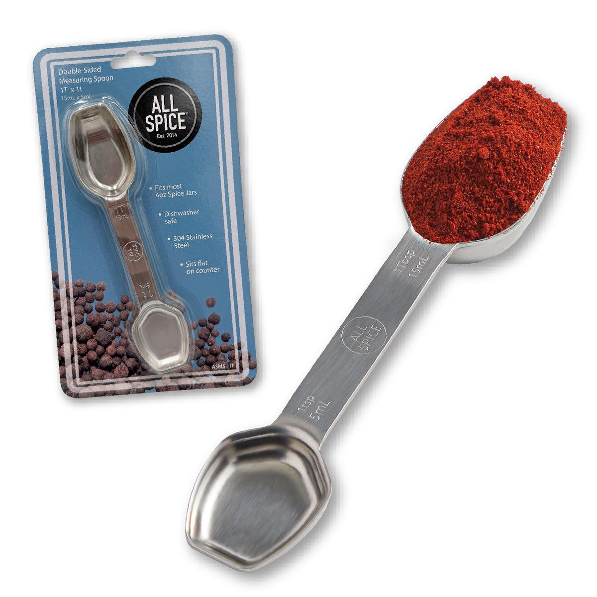 AllSpice Stainless Steel Double Sided Measuring Spoon Set