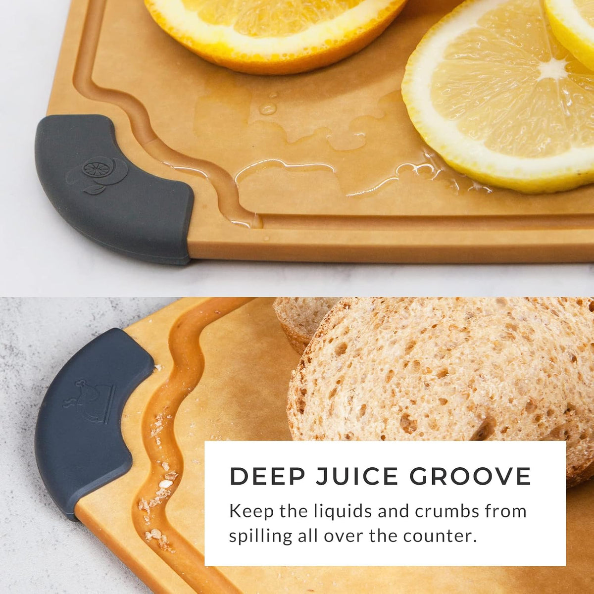 Elihome Essential Series Wood Fiber Cutting Board for Kitchen, Knife Friendly, Dishwasher Safe, Non-Slip Feet, Juice Groove, Reversible, Non-Porous, Eco Friendly, 10"x 7" SMALL