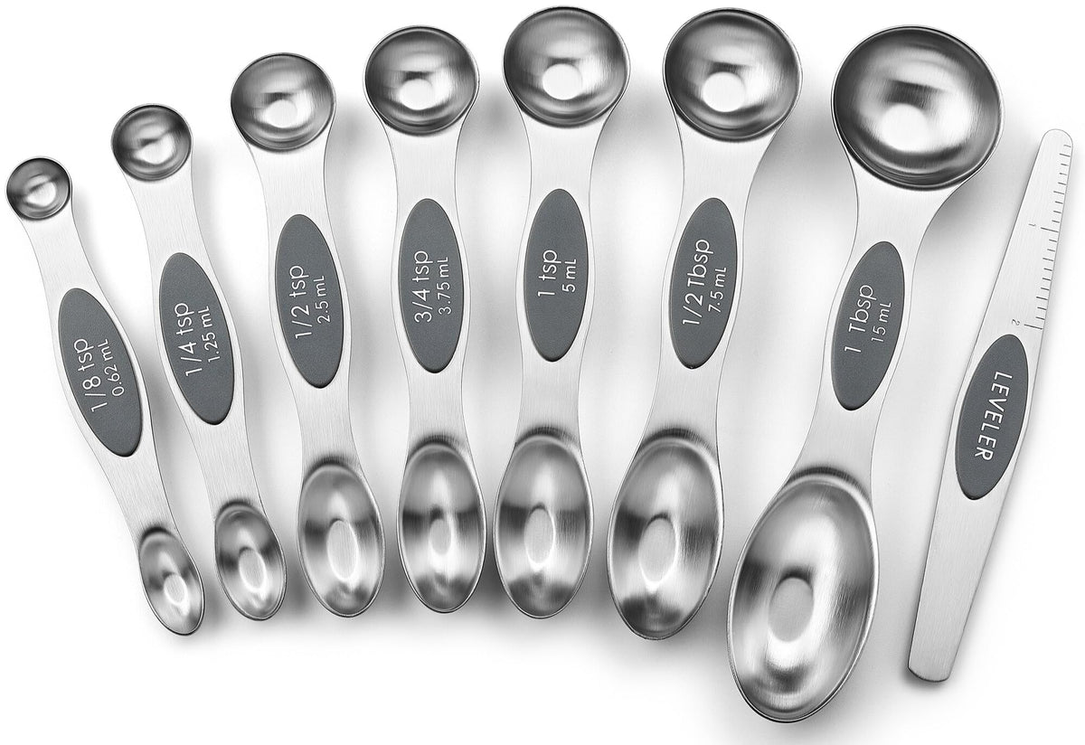 Spring Chef Magnetic Measuring Spoons Set of 8 for Kitchen, Multicolor