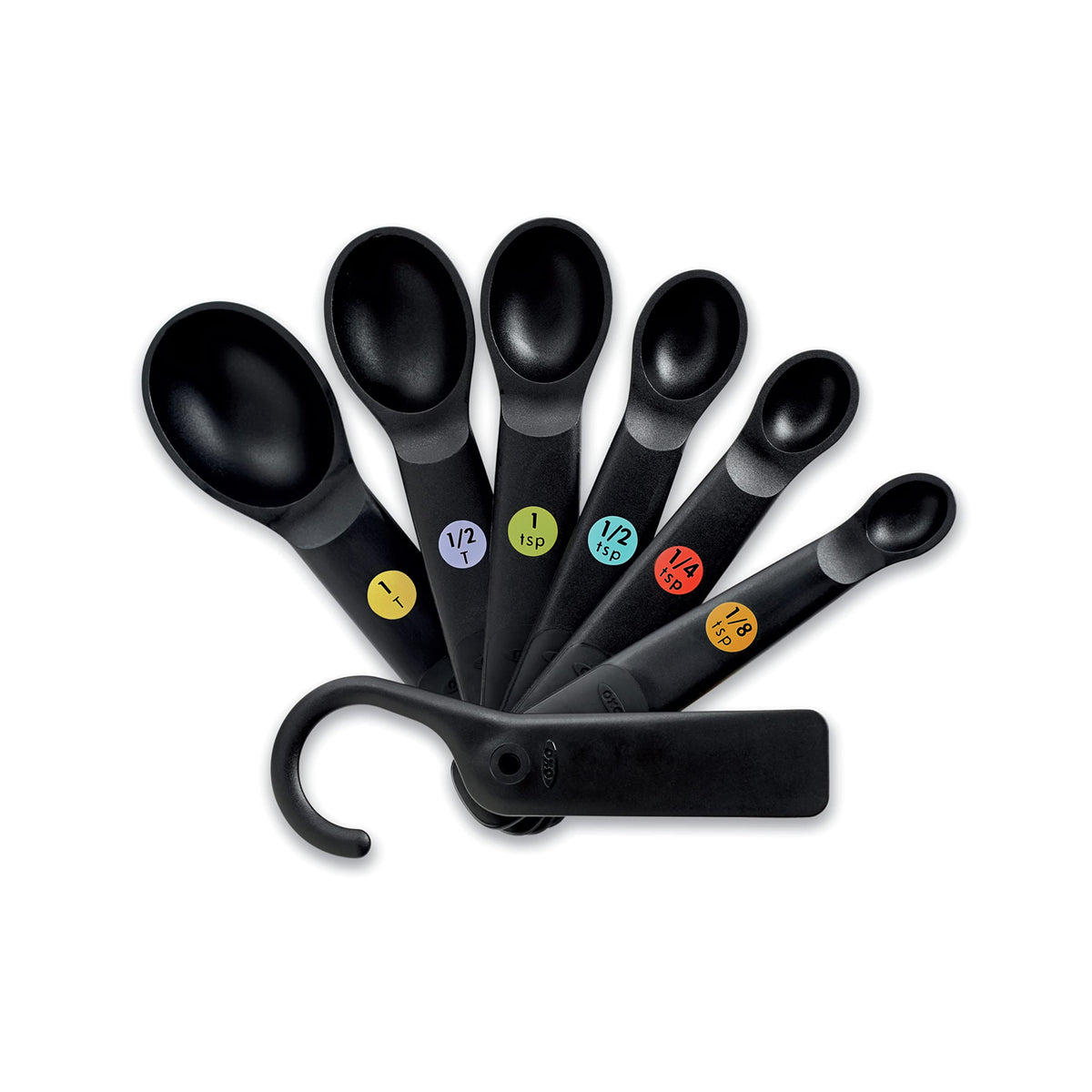 OXO Good Grips 6-Piece Plastic Measuring Spoons with Scraper- White