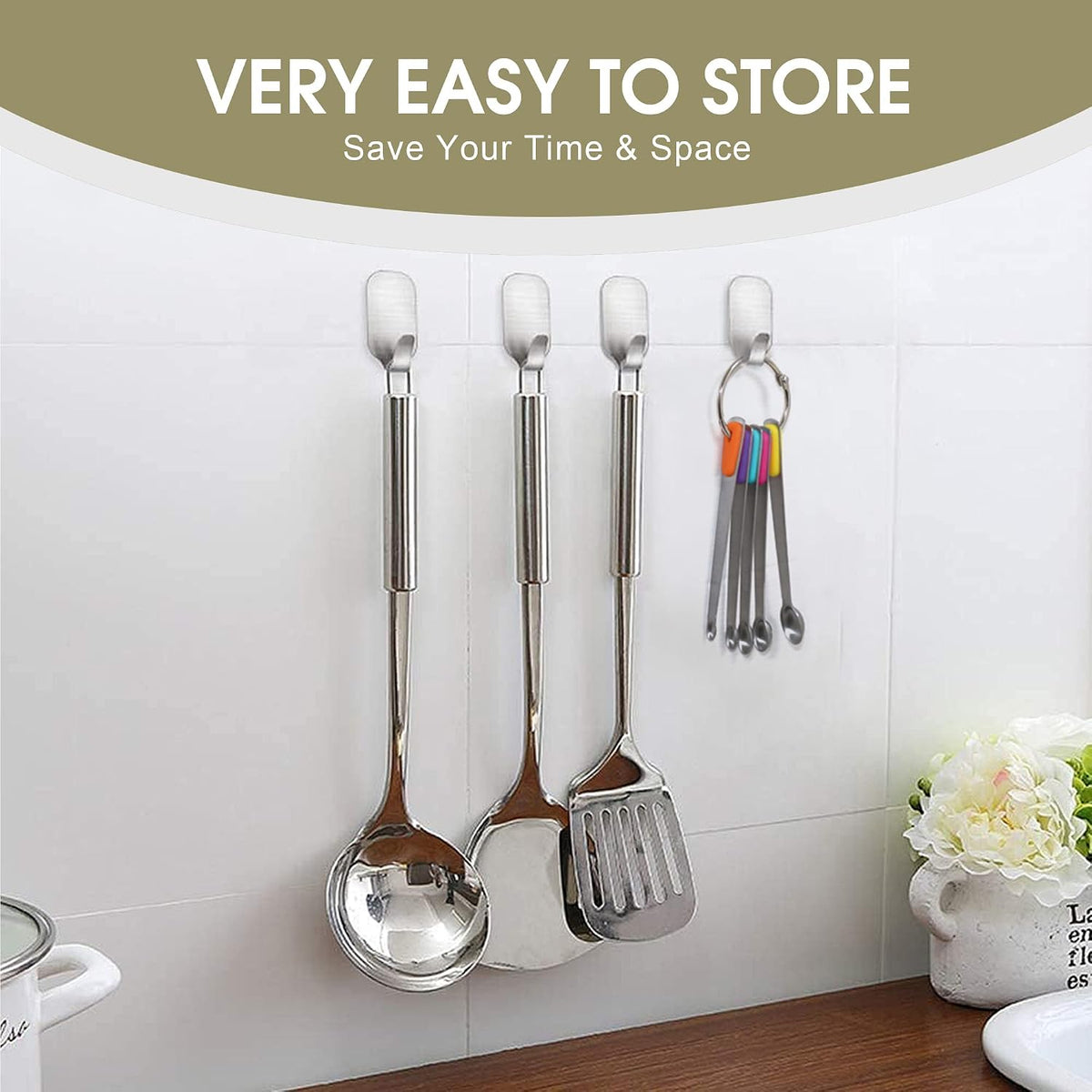 1Pack Small Measuring Spoon Set with Multi-Color Silicone Grip
