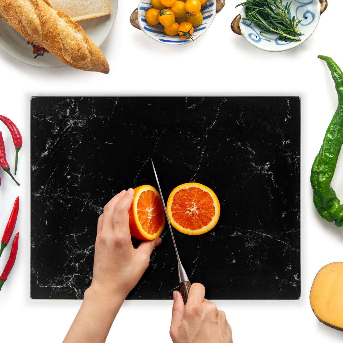 Kitchenville Glass Cutting Board 20”x16”: Tempered Glass Kitchen Counter Protector - Durable- Scratch-Resistant, Heat-Proof - Clear Design
