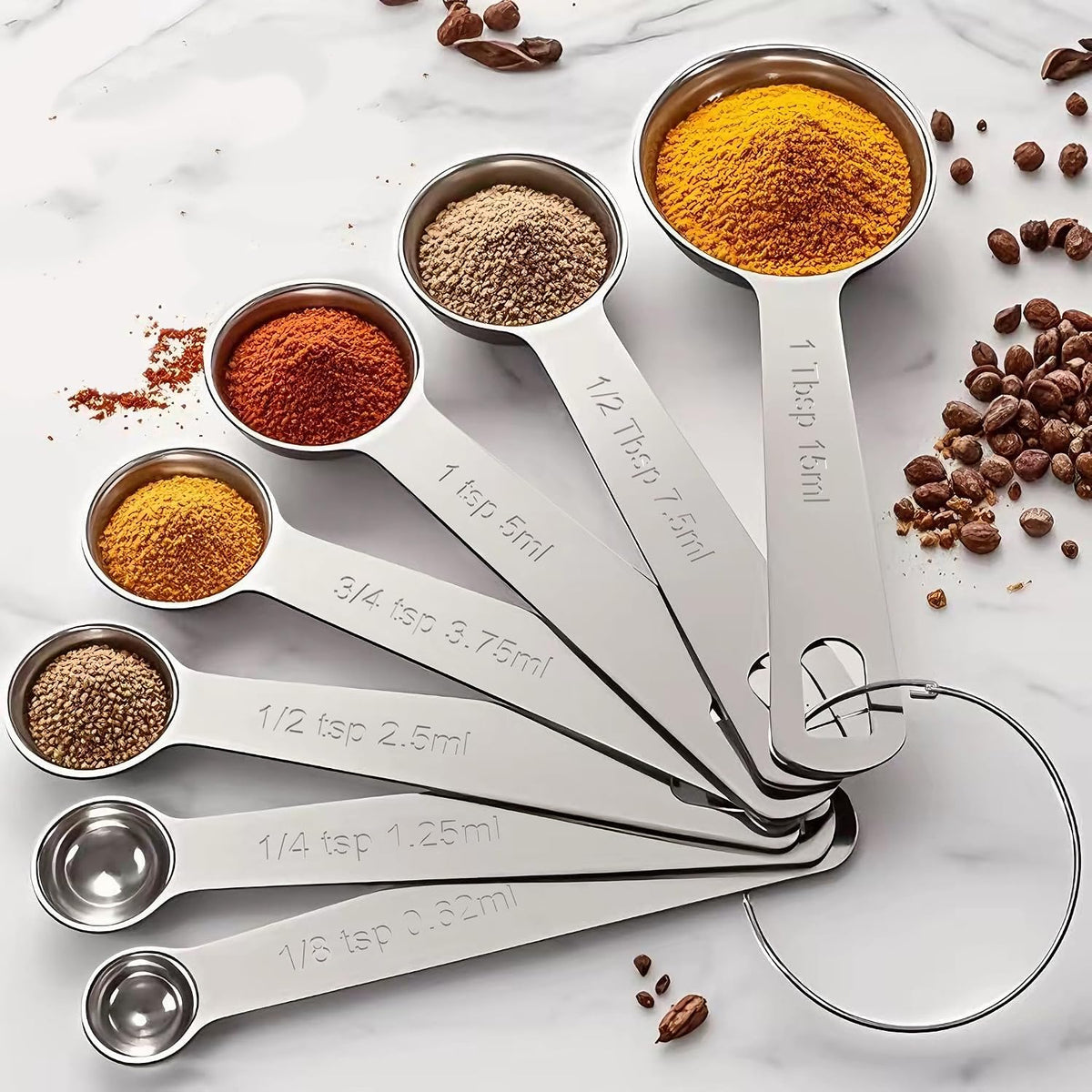 TILUCK Stainless Steel Measuring Cups & Spoons Set,Coffee Scoop Spoon