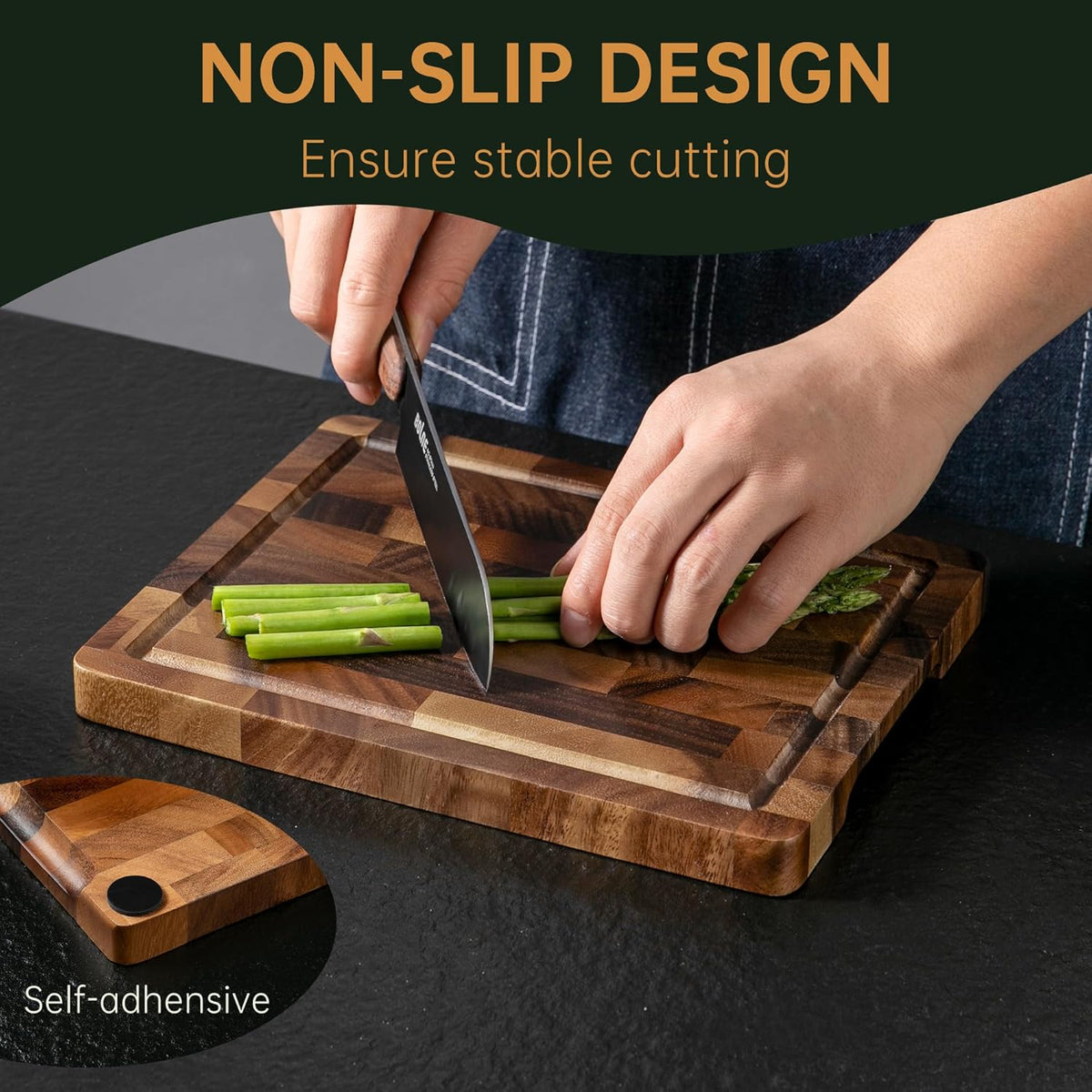 THETCHRY Walnut Cutting Board, Small Wooden Cutting Board Meal Prep Serving