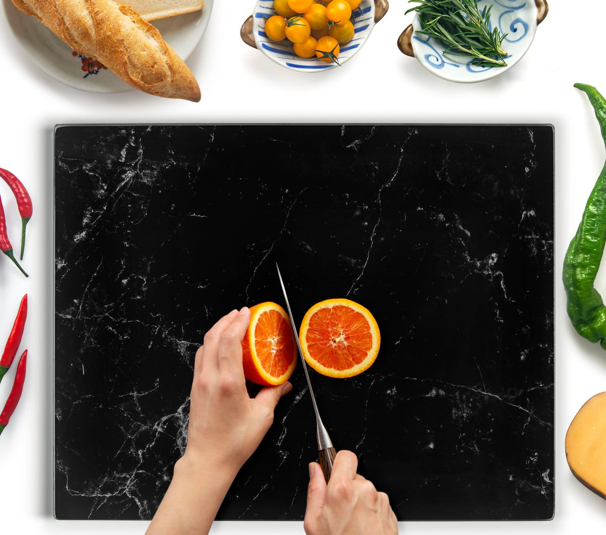 Kitchenville Glass Cutting Board 20”x16”: Tempered Glass Kitchen Counter Protector - Durable- Scratch-Resistant, Heat-Proof - Clear Design