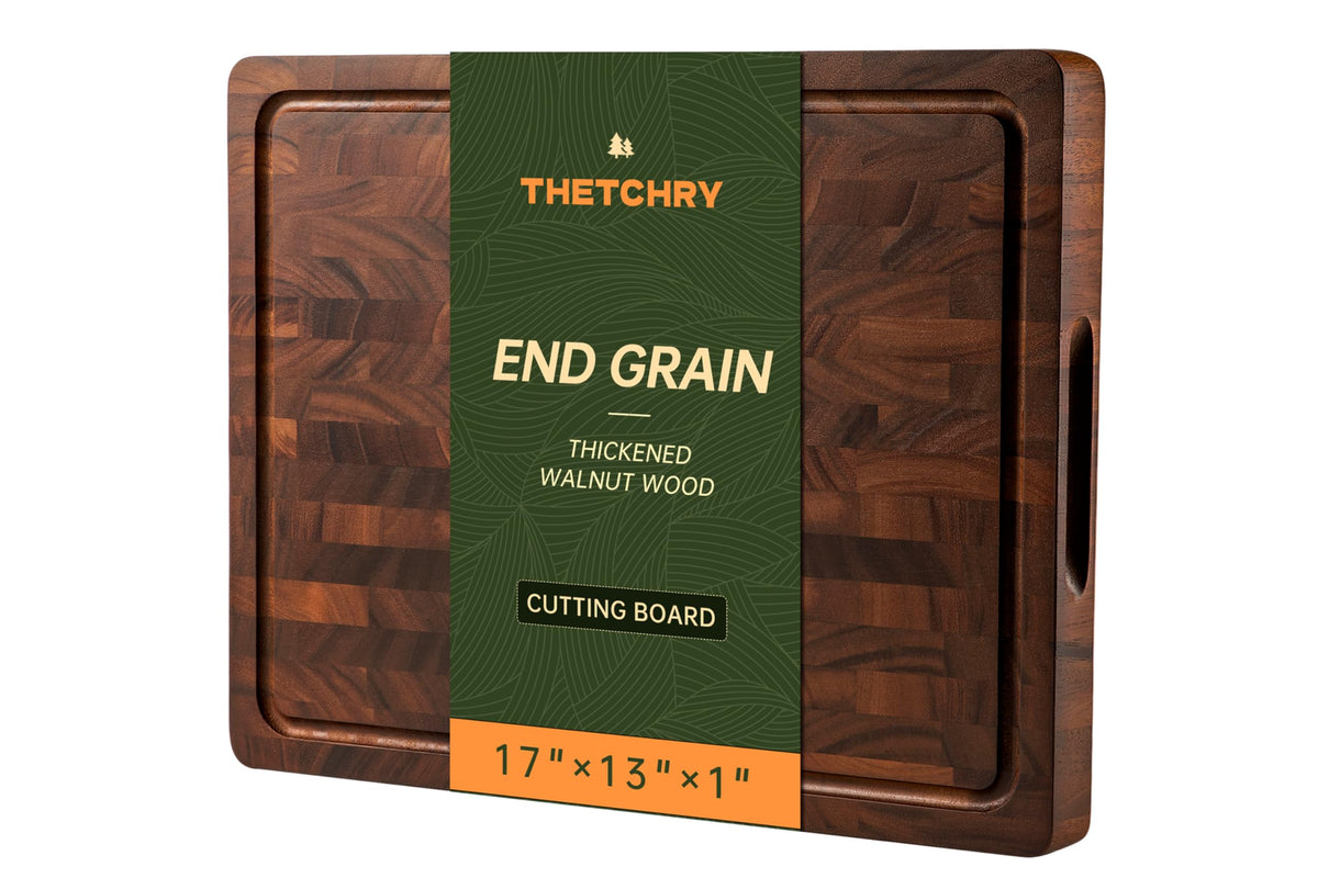 THETCHRY Walnut Cutting Board, Small Wooden Cutting Board Meal Prep Serving