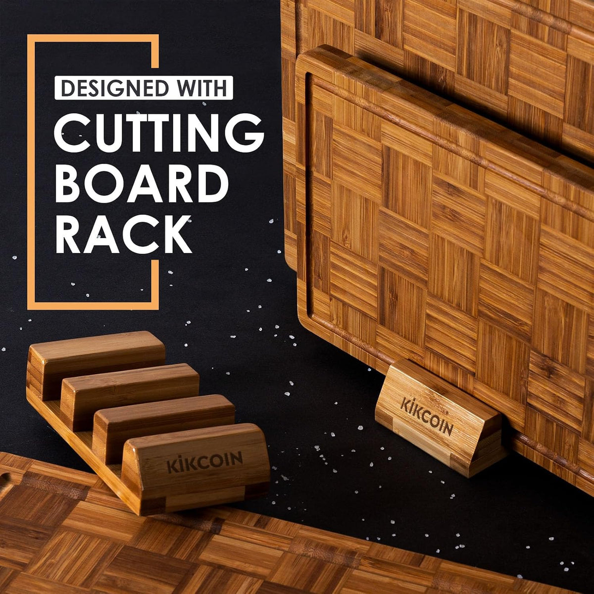 Kikcoin Extra Large Bamboo Cutting Board, Wood Cutting Boards for Kitchen