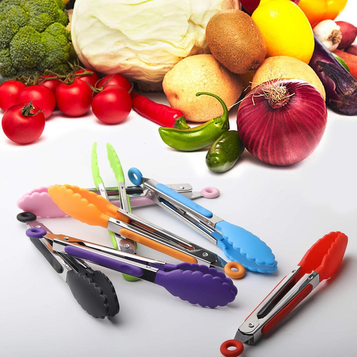 7-piece kitchen clip set, 7-inch color mini food clip