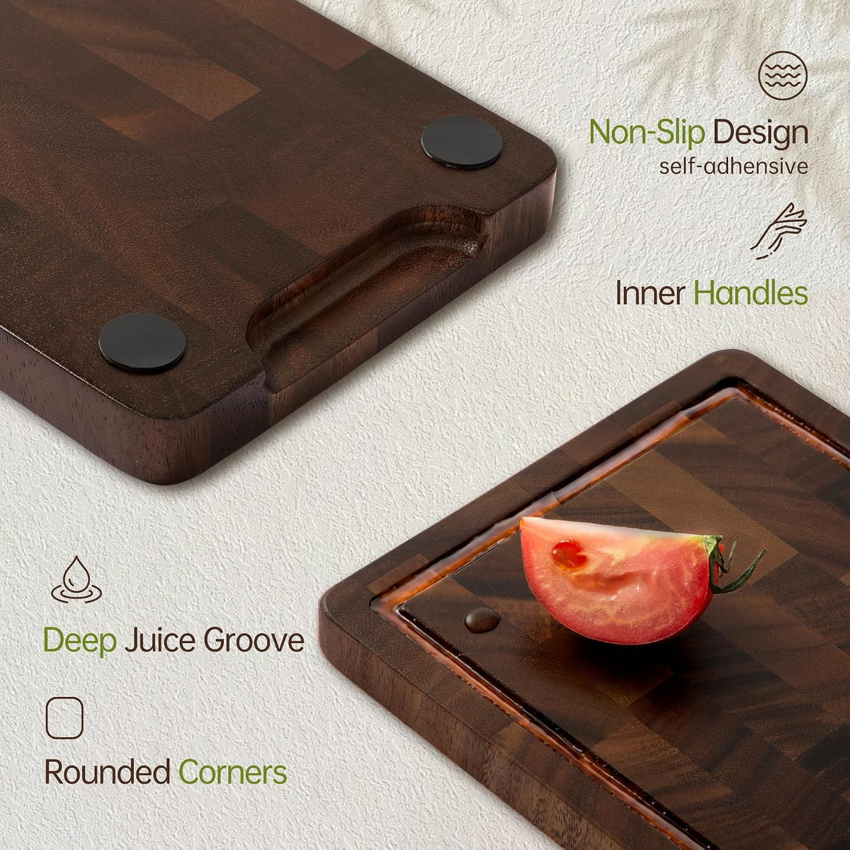 Small Wooden Cutting Board, Mini Walnut Cutting Board for Kitchen