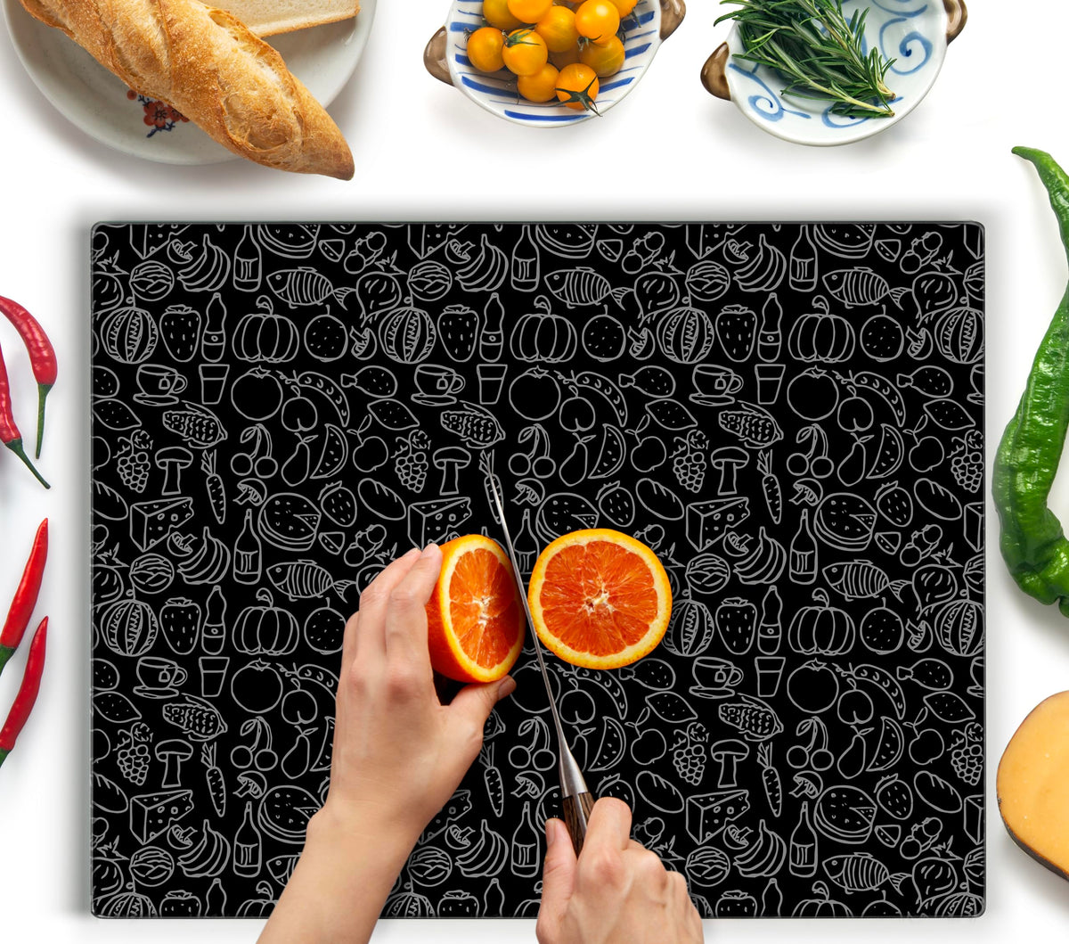 Kitchenville Glass Cutting Board 20”x16”: Tempered Glass Kitchen Counter Protector - Durable- Scratch-Resistant, Heat-Proof - Clear Design